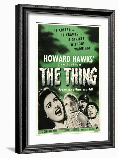 The Thing From Another World, From Left: Margaret Sheridan, Kenneth Tobey, 1951-null-Framed Premium Giclee Print