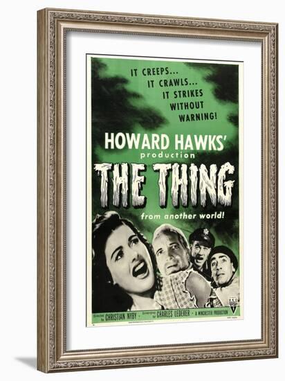 The Thing From Another World, From Left: Margaret Sheridan, Kenneth Tobey, 1951-null-Framed Art Print