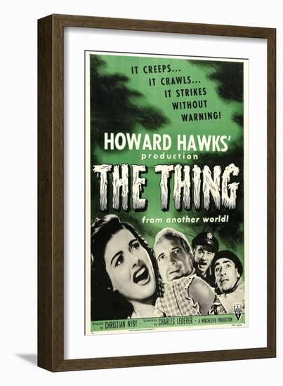The Thing From Another World, From Left: Margaret Sheridan, Kenneth Tobey, 1951-null-Framed Art Print