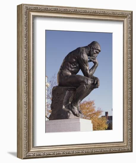 The Thinker, 1904 (Bronze)-Auguste Rodin-Framed Giclee Print