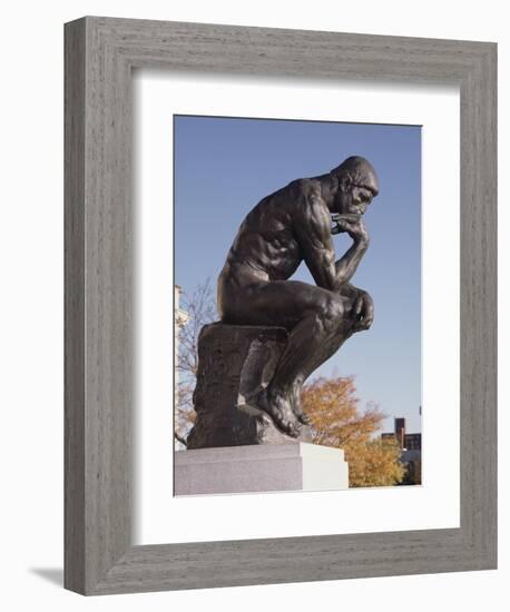 The Thinker, 1904 (Bronze)-Auguste Rodin-Framed Giclee Print