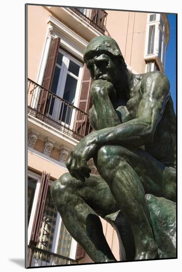 The Thinker Bronze Sculpture by Auguste Rodin 1840 to 1917 Calle Marques De Larios Malaga Costa Del-Auguste Rodin-Mounted Giclee Print