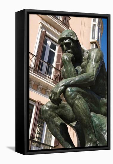 The Thinker Bronze Sculpture by Auguste Rodin 1840 to 1917 Calle Marques De Larios Malaga Costa Del-Auguste Rodin-Framed Premier Image Canvas