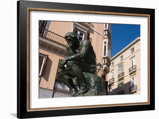 The Thinker Bronze Sculpture by Auguste Rodin 1840 to 1917 Calle Marques De Larios Malaga Costa Del-Auguste Rodin-Framed Giclee Print