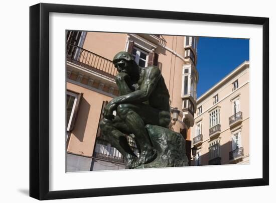 The Thinker Bronze Sculpture by Auguste Rodin 1840 to 1917 Calle Marques De Larios Malaga Costa Del-Auguste Rodin-Framed Giclee Print