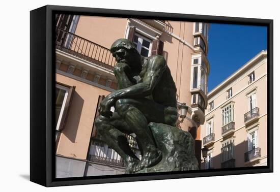 The Thinker Bronze Sculpture by Auguste Rodin 1840 to 1917 Calle Marques De Larios Malaga Costa Del-Auguste Rodin-Framed Premier Image Canvas