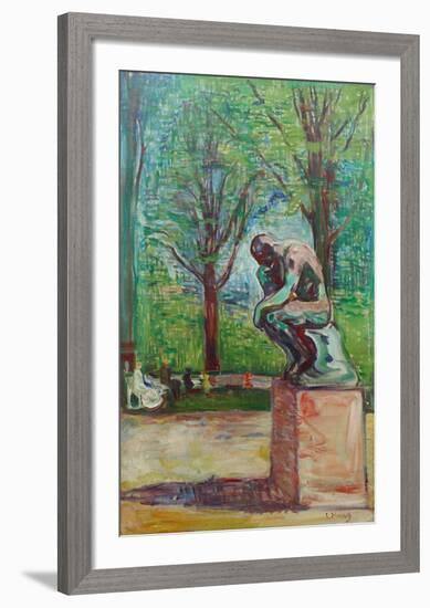 The Thinker by Rodin, 1907-Edvard Munch-Framed Giclee Print