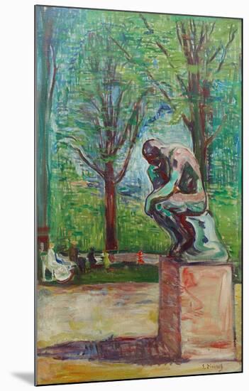 The Thinker by Rodin, 1907-Edvard Munch-Mounted Giclee Print