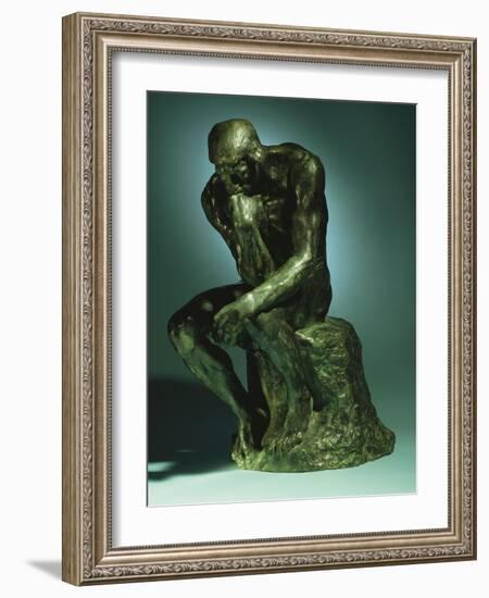 The Thinker, Le Penseur, Bronze with Black Patina, c.1880-1882-Auguste Rodin-Framed Giclee Print