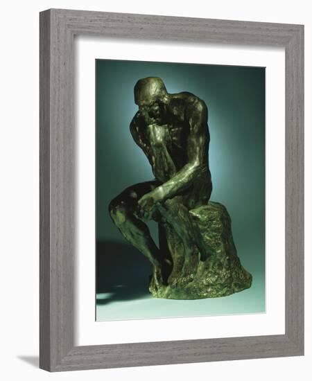 The Thinker, Le Penseur, Bronze with Black Patina, c.1880-1882-Auguste Rodin-Framed Giclee Print