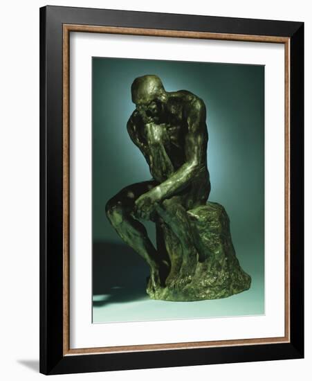 The Thinker, Le Penseur, Bronze with Black Patina, c.1880-1882-Auguste Rodin-Framed Giclee Print