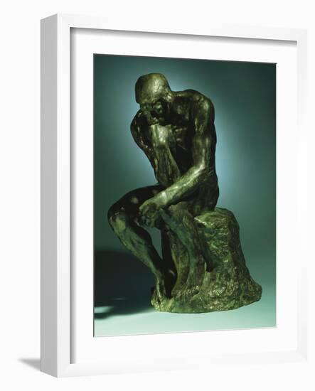 The Thinker, Le Penseur, Bronze with Black Patina, c.1880-1882-Auguste Rodin-Framed Giclee Print