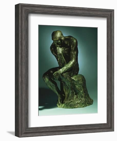 The Thinker, Le Penseur, Bronze with Black Patina, c.1880-1882-Auguste Rodin-Framed Giclee Print