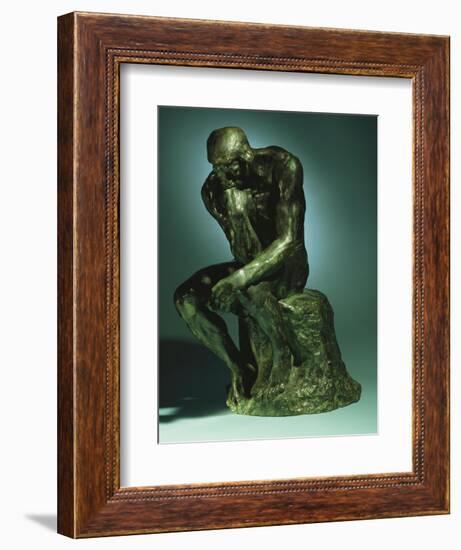 The Thinker, Le Penseur, Bronze with Black Patina, c.1880-1882-Auguste Rodin-Framed Giclee Print