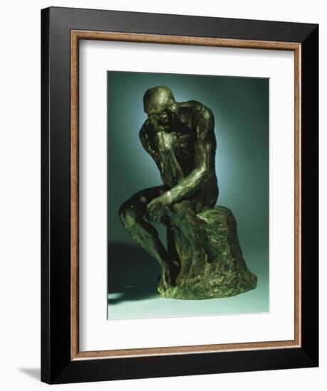 The Thinker, Le Penseur, Bronze with Black Patina, c.1880-1882-Auguste Rodin-Framed Giclee Print