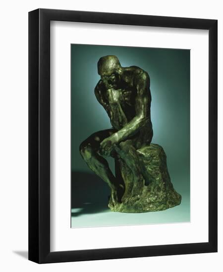 The Thinker, Le Penseur, Bronze with Black Patina, c.1880-1882-Auguste Rodin-Framed Giclee Print