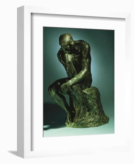 The Thinker, Le Penseur, Bronze with Black Patina, c.1880-1882-Auguste Rodin-Framed Giclee Print