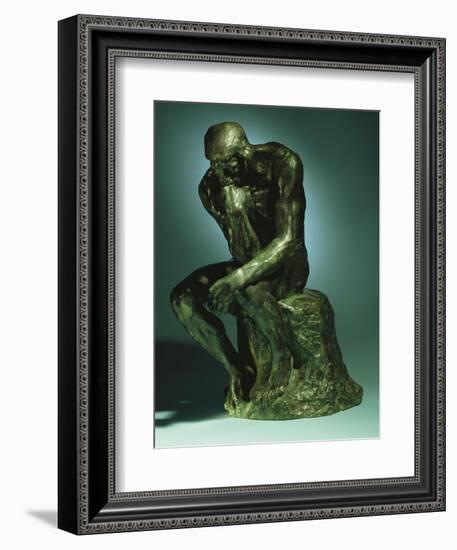 The Thinker, Le Penseur, Bronze with Black Patina, c.1880-1882-Auguste Rodin-Framed Giclee Print