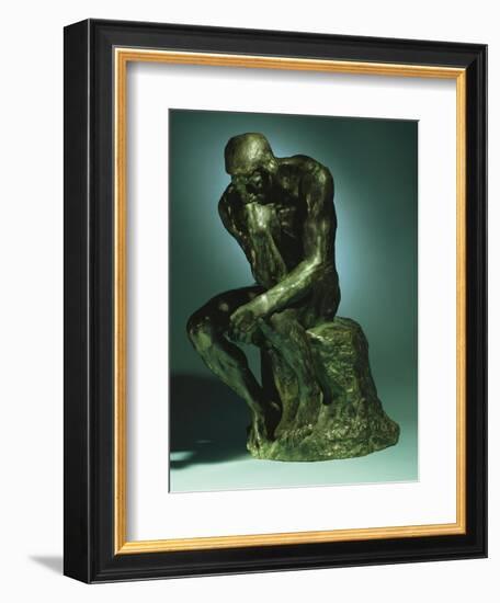 The Thinker, Le Penseur, Bronze with Black Patina, c.1880-1882-Auguste Rodin-Framed Giclee Print