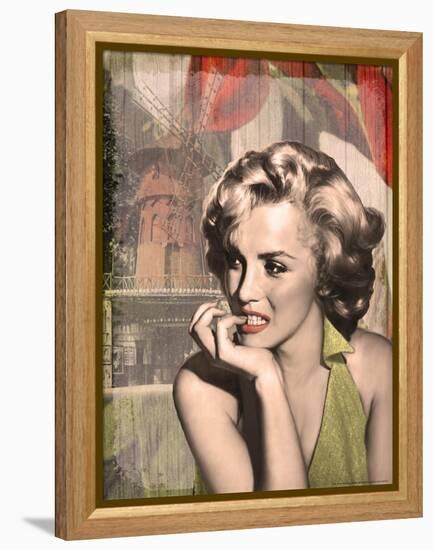 The Thinker Red Lips-Chris Consani-Framed Stretched Canvas