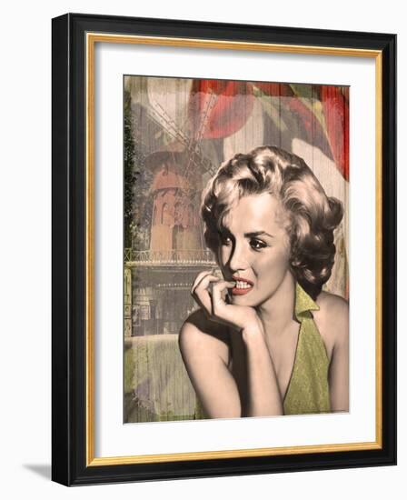 The Thinker Red Lips-Chris Consani-Framed Art Print