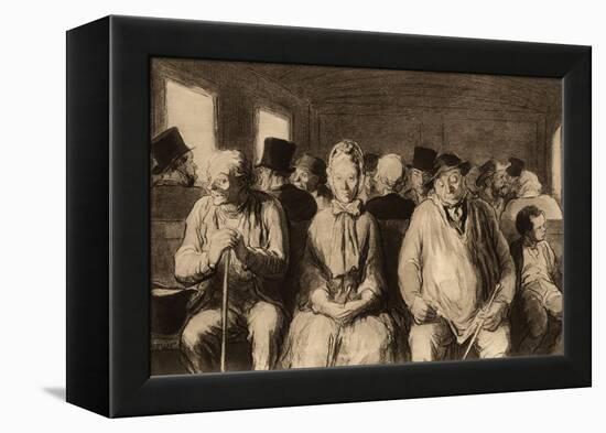 The Third Class Carriage (Le Wagon De Troisième Classe), Photogravure from Original Drawing, C.1862-Honore Daumier-Framed Premier Image Canvas