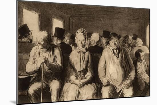 The Third Class Carriage (Le Wagon De Troisième Classe), Photogravure from Original Drawing, C.1862-Honore Daumier-Mounted Giclee Print