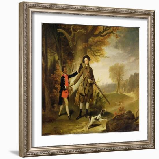 The Third Duke of Richmond (1735-1806) Out Shooting with His Servant, c.1765-Johann Zoffany-Framed Giclee Print