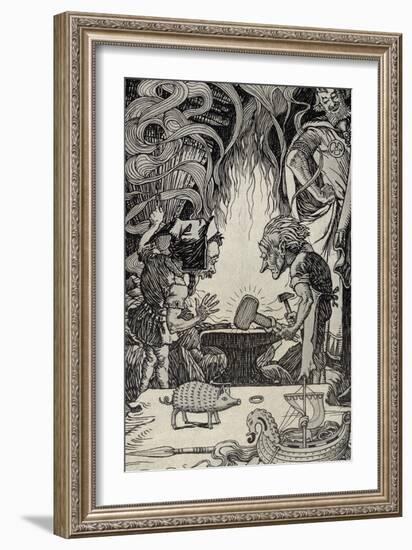 The Third Gift an Enormous Hammer, Illustration from 'Myths from Many Lands', Published 1912-Elmer Boyd Smith-Framed Giclee Print