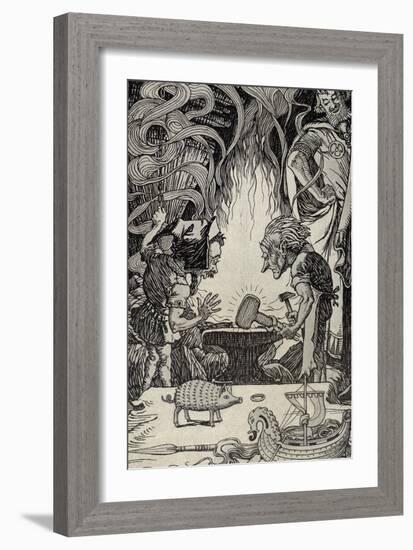 The Third Gift an Enormous Hammer, Illustration from 'Myths from Many Lands', Published 1912-Elmer Boyd Smith-Framed Giclee Print