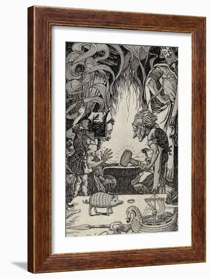 The Third Gift an Enormous Hammer, Illustration from 'Myths from Many Lands', Published 1912-Elmer Boyd Smith-Framed Giclee Print