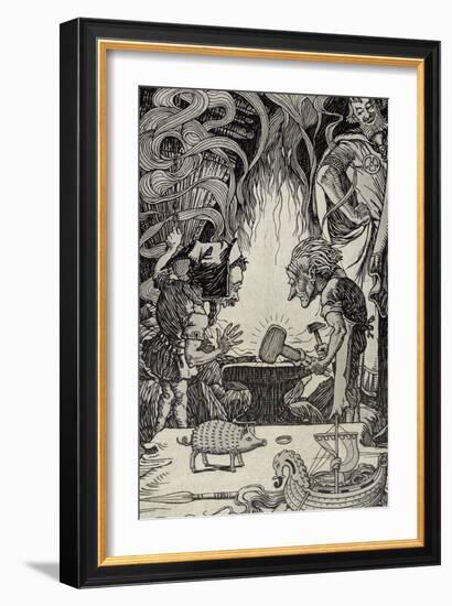 The Third Gift an Enormous Hammer, Illustration from 'Myths from Many Lands', Published 1912-Elmer Boyd Smith-Framed Giclee Print