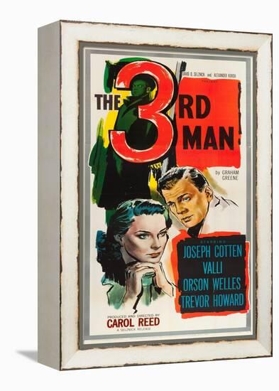 The Third Man, Alida Valli, Joseph Cotten on US poster art, 1949-null-Framed Stretched Canvas