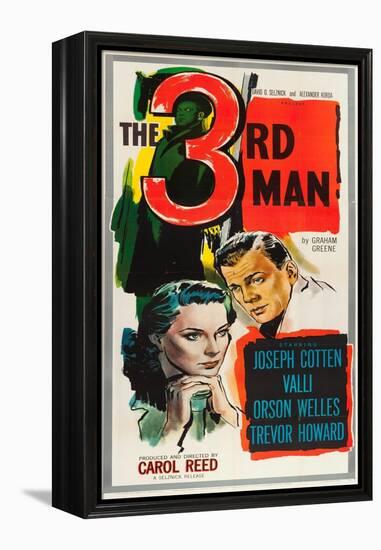 The Third Man, Alida Valli, Joseph Cotten on US poster art, 1949-null-Framed Stretched Canvas