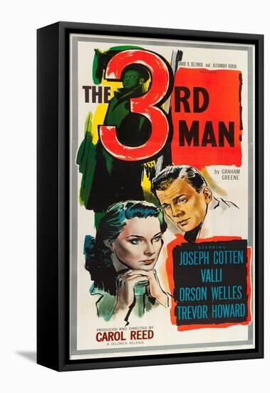 The Third Man, Alida Valli, Joseph Cotten on US poster art, 1949-null-Framed Stretched Canvas