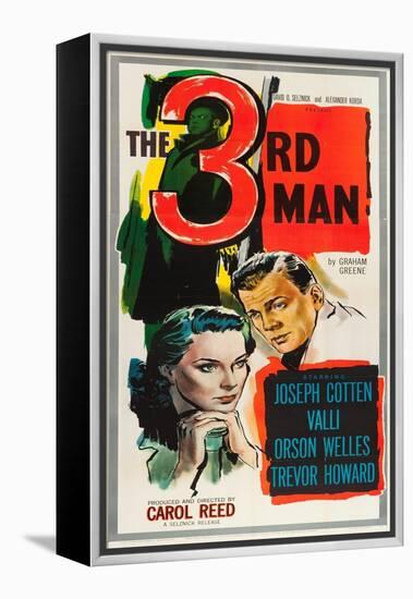 The Third Man, Alida Valli, Joseph Cotten on US poster art, 1949-null-Framed Stretched Canvas