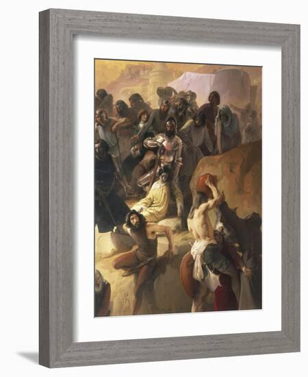 The Thirst Suffered by the First Crusaders in Jerusalem, Detail, 1836-1850-Francesco Hayez-Framed Giclee Print