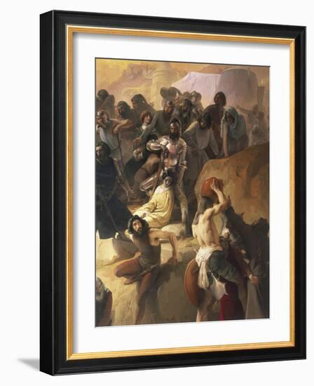 The Thirst Suffered by the First Crusaders in Jerusalem, Detail, 1836-1850-Francesco Hayez-Framed Giclee Print