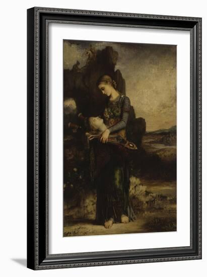 The Thracian Girl Carrying the Head of Orpheus, c.1865-Gustave Moreau-Framed Giclee Print