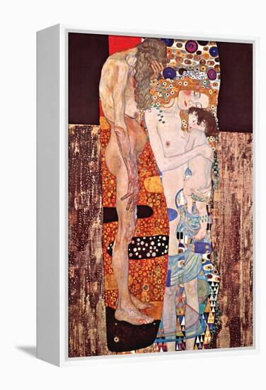 The Three Ages of a Woman-Gustav Klimt-Framed Stretched Canvas