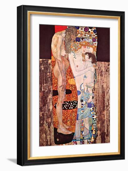 The Three Ages of a Woman-Gustav Klimt-Framed Art Print