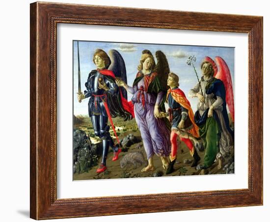 The Three Archangels and Tobias-Francesco Botticini-Framed Giclee Print