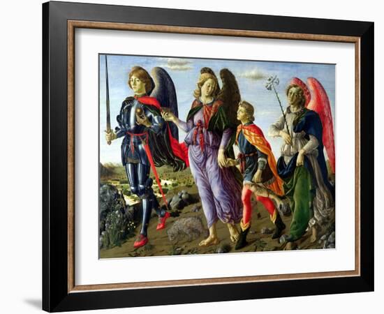 The Three Archangels and Tobias-Francesco Botticini-Framed Giclee Print