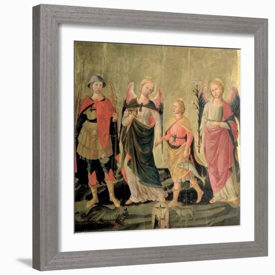 The Three Archangels and Tobias-Domenico di Michelino-Framed Giclee Print