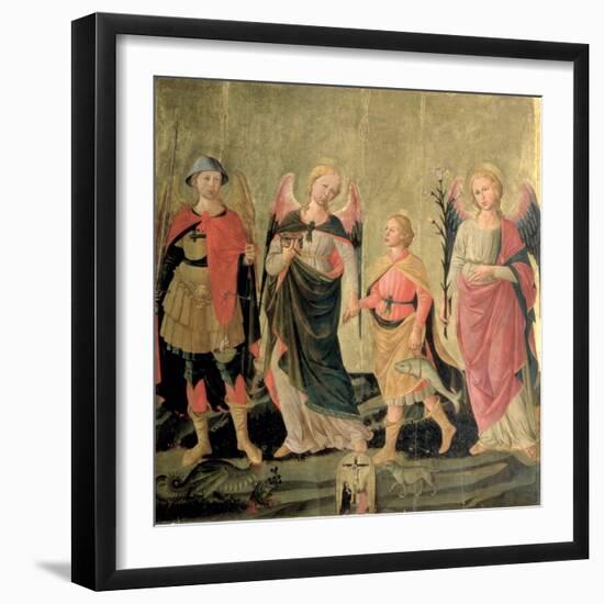 The Three Archangels and Tobias-Domenico di Michelino-Framed Giclee Print