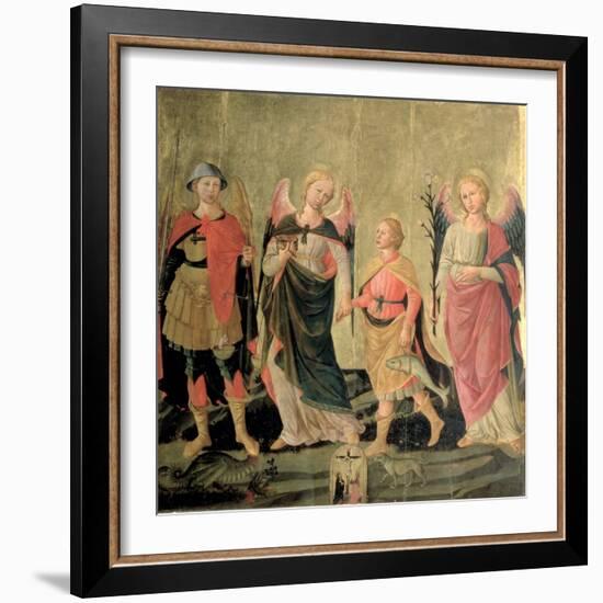 The Three Archangels and Tobias-Domenico di Michelino-Framed Giclee Print