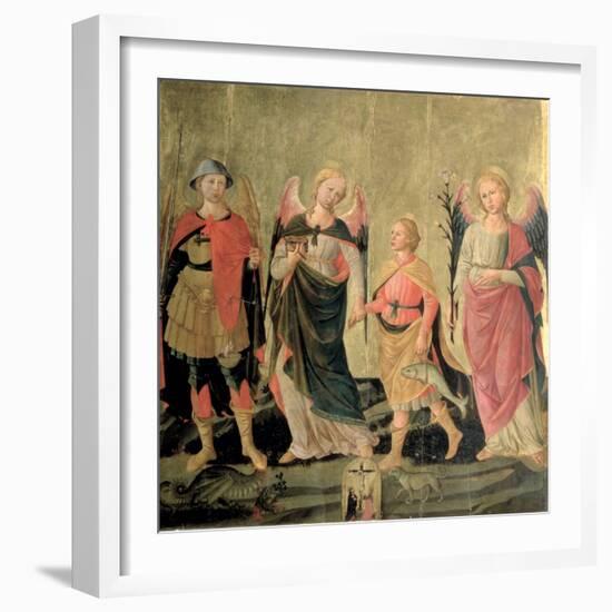 The Three Archangels and Tobias-Domenico di Michelino-Framed Giclee Print