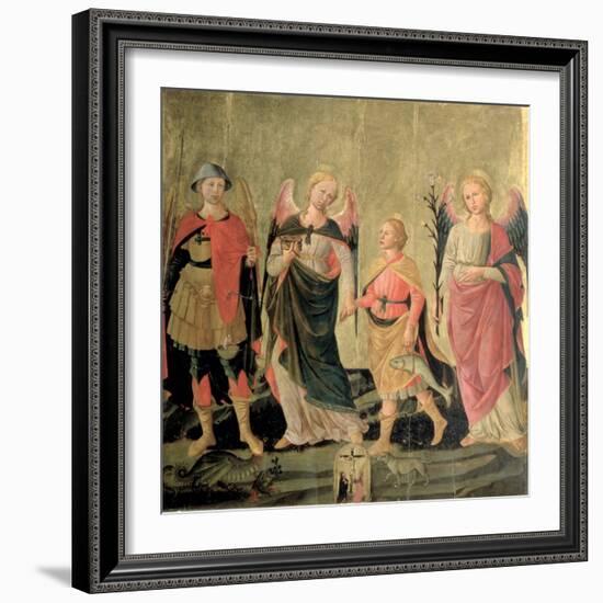 The Three Archangels and Tobias-Domenico di Michelino-Framed Giclee Print