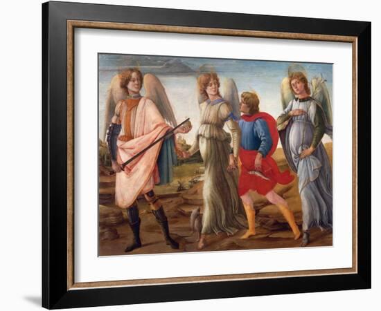 The Three Archangels and Tobias-Filippino Lippi-Framed Giclee Print