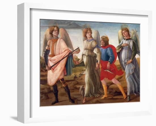 The Three Archangels and Tobias-Filippino Lippi-Framed Giclee Print